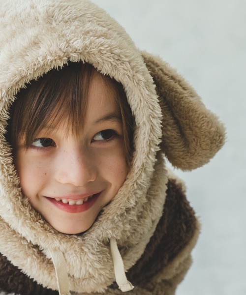 pairmanon（ペアマノン）の「【ふわふわボア】ボアフリース耳付きフードスヌード（ネックウォーマー/スヌード・キッズ・アイボリー/ブラウン/モカ/ベージュ/ブラウン系その他4/ベージュ系その他2/ホワイト系その他2/ブラウン系その他2/ブラック・M/S）」の13枚目の写真