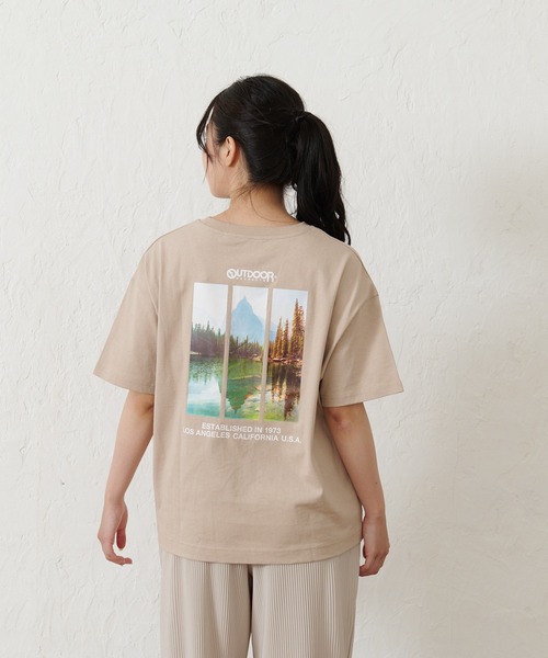 OUTDOOR PRODUCTS(アウトドアプロダクツ)の「【OUTDOOR PRODUCTS】USAコットン ヘビーウェイトバックフォト(バックプリント)Tシャツ(Tシャツ/カットソー・レディース・ホワイト/カーキ/ベージュ/ブラック・FREE)」の3枚目の写真