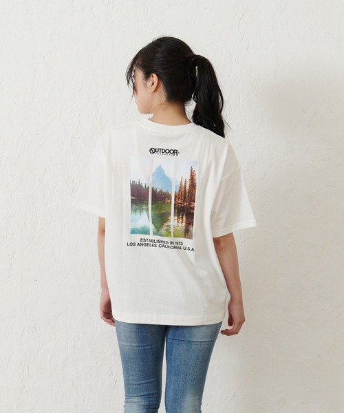 OUTDOOR PRODUCTS(アウトドアプロダクツ)の「【OUTDOOR PRODUCTS】USAコットン ヘビーウェイトバックフォト(バックプリント)Tシャツ(Tシャツ/カットソー・レディース・ホワイト/カーキ/ベージュ/ブラック・FREE)」の2枚目の写真