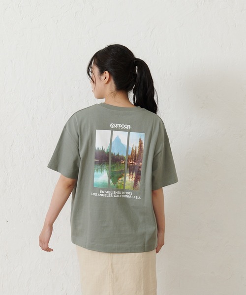 OUTDOOR PRODUCTS(アウトドアプロダクツ)の「【OUTDOOR PRODUCTS】USAコットン ヘビーウェイトバックフォト(バックプリント)Tシャツ(Tシャツ/カットソー・レディース・ホワイト/カーキ/ベージュ/ブラック・FREE)」の4枚目の写真