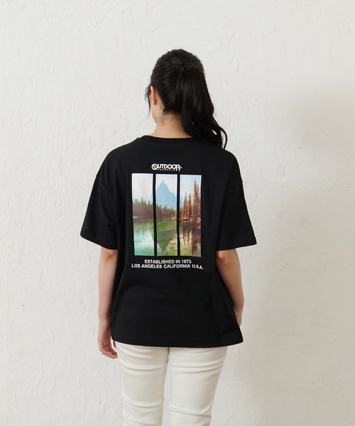 OUTDOOR PRODUCTS(アウトドアプロダクツ)の「【OUTDOOR PRODUCTS】USAコットン ヘビーウェイトバックフォト(バックプリント)Tシャツ(Tシャツ/カットソー・レディース・ホワイト/カーキ/ベージュ/ブラック・FREE)」の1枚目の写真