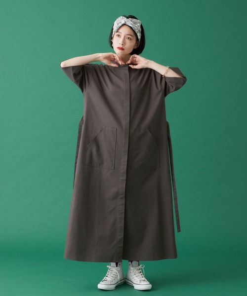 ワークシャツワンピース（ワンピース）｜manana suerte（マニャーナ