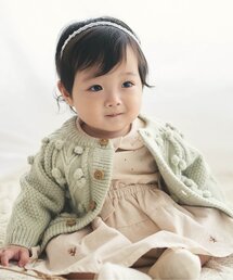 /ぽんぽんベビーカーディガン