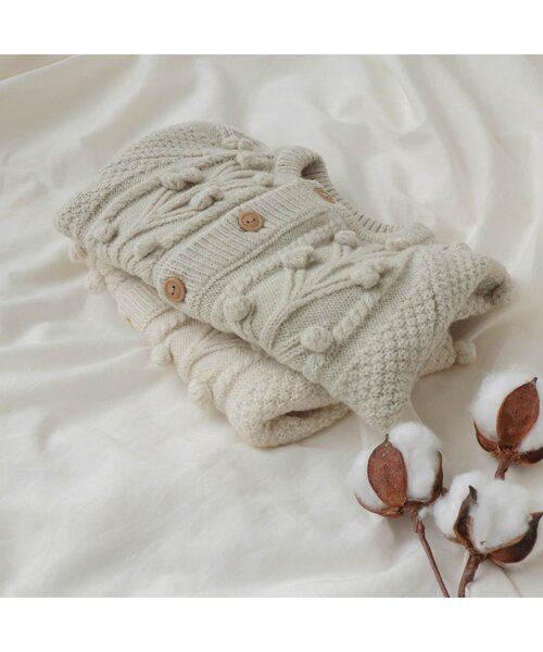 apres les cours（アプレレクール）の「/ぽんぽんベビーカーディガン（その他ベビーウェア・キッズ・アイボリー/ミント・80/70）」の6枚目の写真