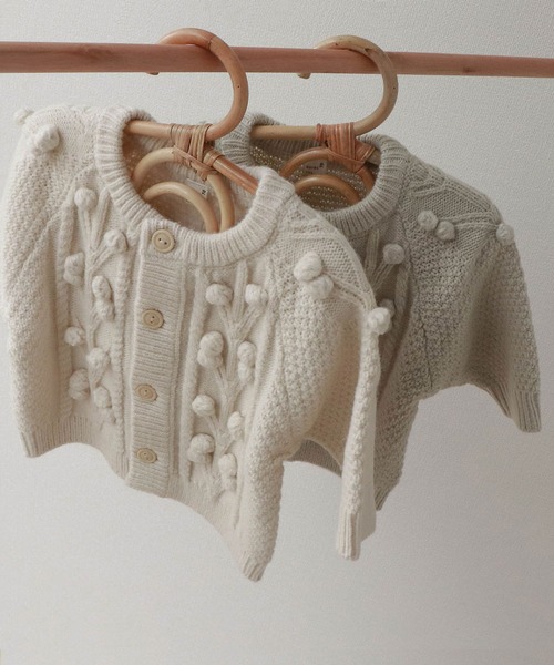 apres les cours（アプレレクール）の「/ぽんぽんベビーカーディガン（その他ベビーウェア・キッズ・アイボリー/ミント・80/70）」の15枚目の写真