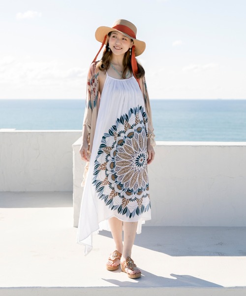 チャイハネ（チャイハネ）の「【チャイハネ】メンデルキャミワンピース（ワンピース・レディース・ベージュ/ホワイト/キャメル・FREE）」の5枚目の写真