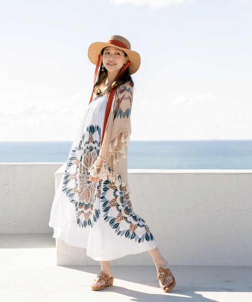 チャイハネ（チャイハネ）の「【チャイハネ】メンデルキャミワンピース（ワンピース・レディース・ベージュ/ホワイト/キャメル・FREE）」の6枚目の写真