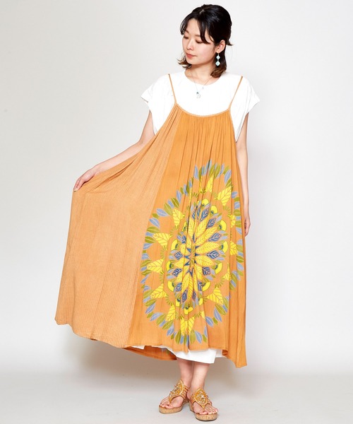 チャイハネ（チャイハネ）の「【チャイハネ】メンデルキャミワンピース（ワンピース・レディース・ベージュ/ホワイト/キャメル・FREE）」の16枚目の写真