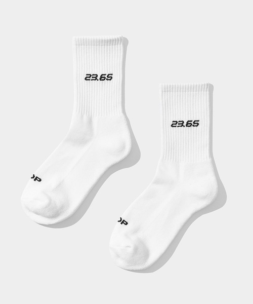 23.65（イーシプサムチョンユクオ）の「『23.65/イーシプサムチョンユクオ』23.65 LOGO SOCKS/ロゴソックス（ソックス/靴下・レディース・ホワイト/ブラック・FREE）」の2枚目の写真
