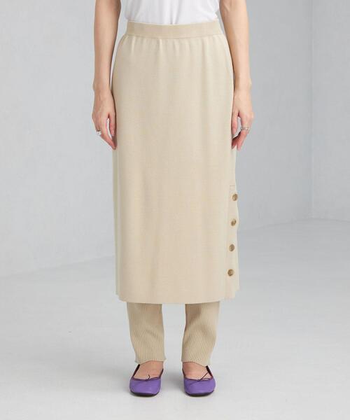 green label relaxing（グリーンレーベルリラクシング）の「ニット スカート + レギンス パンツ セット スカッツ -ウォッシャブル-（スカート・レディース・ブラック/ナチュラル・FREE）」の7枚目の写真