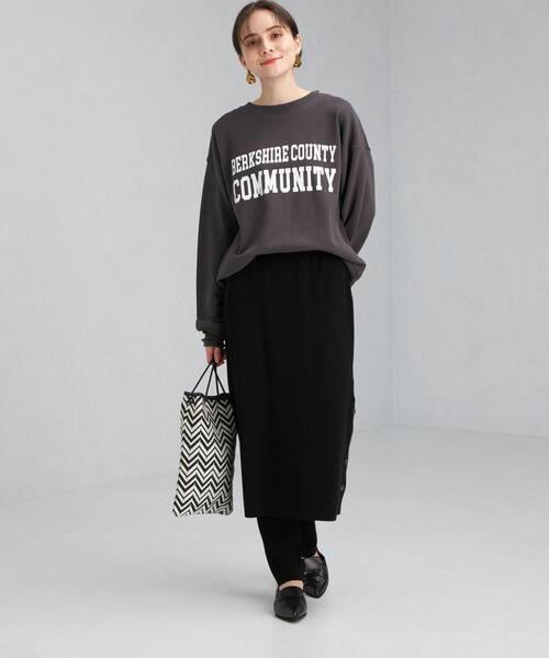 green label relaxing（グリーンレーベルリラクシング）の「ニット スカート + レギンス パンツ セット スカッツ -ウォッシャブル-（スカート・レディース・ブラック/ナチュラル・FREE）」の9枚目の写真