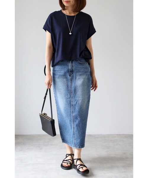 Bonjour Sagan(ボンジュールサガン)の「デニムミディアムスカート(デニムスカート・レディース・ライトブルー/ブルー・S/M)」の16枚目の写真