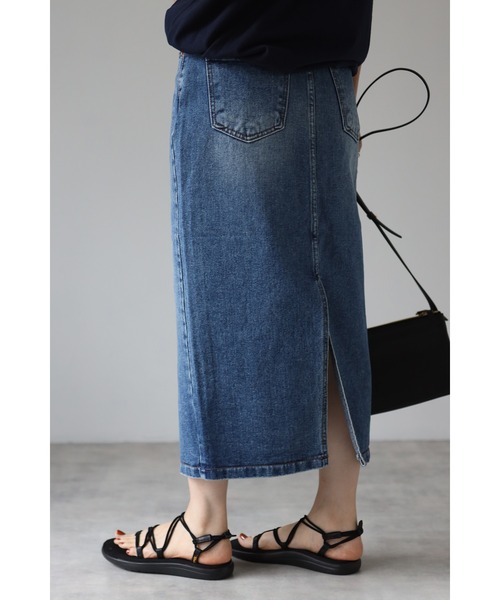 Bonjour Sagan(ボンジュールサガン)の「デニムミディアムスカート(デニムスカート・レディース・ライトブルー/ブルー・S/M)」の13枚目の写真