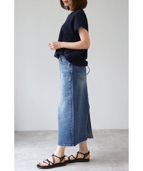 Bonjour Sagan(ボンジュールサガン)の「デニムミディアムスカート(デニムスカート・レディース・ライトブルー/ブルー・S/M)」の19枚目の写真