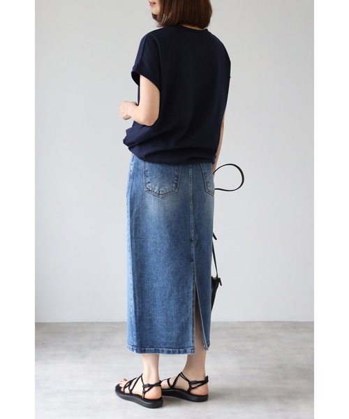 Bonjour Sagan(ボンジュールサガン)の「デニムミディアムスカート(デニムスカート・レディース・ライトブルー/ブルー・S/M)」の9枚目の写真