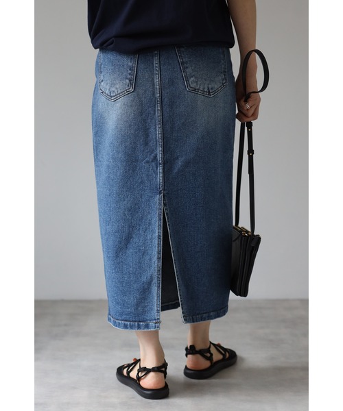 Bonjour Sagan(ボンジュールサガン)の「デニムミディアムスカート(デニムスカート・レディース・ライトブルー/ブルー・S/M)」の5枚目の写真