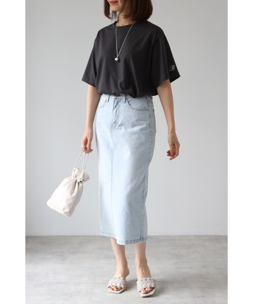 Bonjour Sagan(ボンジュールサガン)の「デニムミディアムスカート(デニムスカート・レディース・ライトブルー/ブルー・S/M)」の17枚目の写真