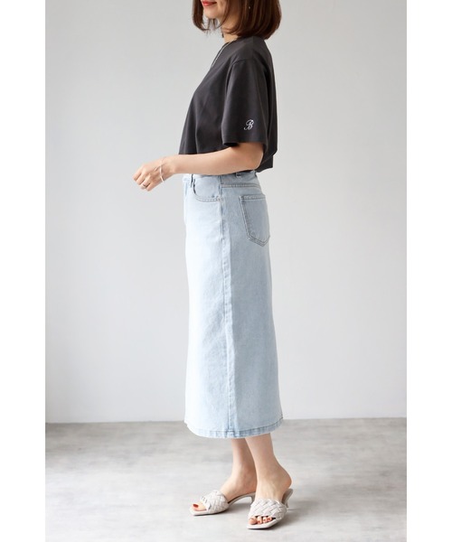 Bonjour Sagan(ボンジュールサガン)の「デニムミディアムスカート(デニムスカート・レディース・ライトブルー/ブルー・S/M)」の20枚目の写真