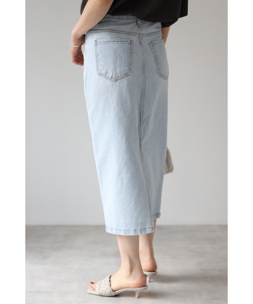 Bonjour Sagan(ボンジュールサガン)の「デニムミディアムスカート(デニムスカート・レディース・ライトブルー/ブルー・S/M)」の8枚目の写真