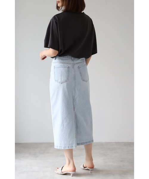 Bonjour Sagan(ボンジュールサガン)の「デニムミディアムスカート(デニムスカート・レディース・ライトブルー/ブルー・S/M)」の10枚目の写真