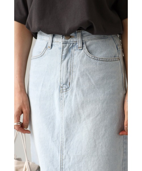 Bonjour Sagan(ボンジュールサガン)の「デニムミディアムスカート(デニムスカート・レディース・ライトブルー/ブルー・S/M)」の4枚目の写真