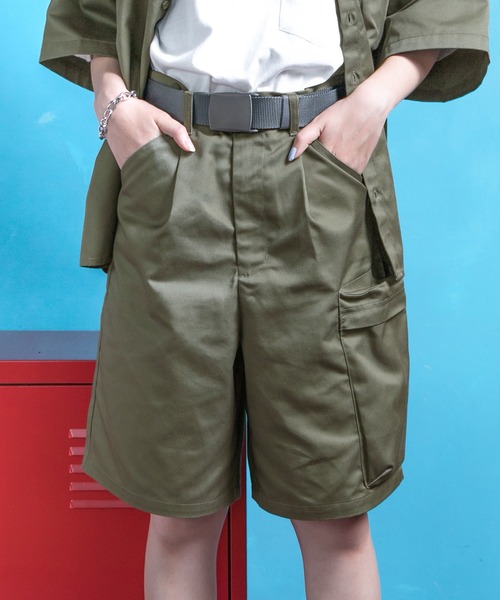 PairPair（ペアペア）の「アクティブカーゴショーツ/セットアップ対応(ユニセックス)（カーゴパンツ・レディース・アイボリー/カーキ・MEDIUM/LARGE）」の9枚目の写真