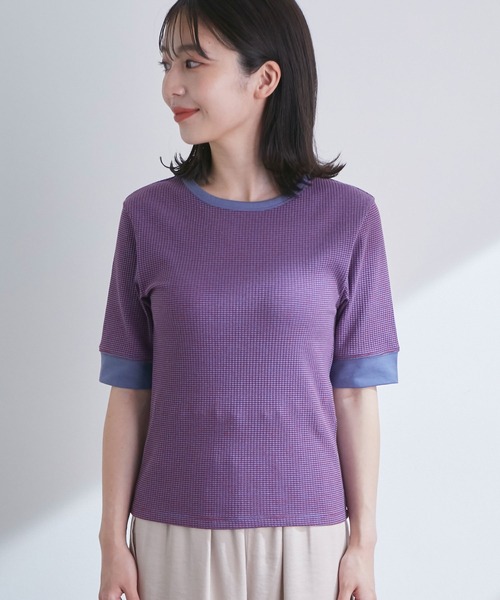 VIS（ビス）の「細リブリンガーボーダーTシャツ（Tシャツ/カットソー・レディース・オレンジ系その他/レッド系その他/ブルー系その他4・FREE）」の10枚目の写真