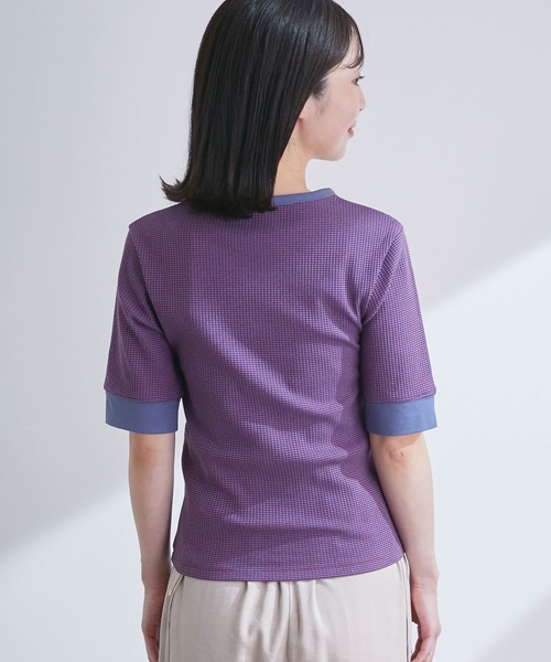 VIS（ビス）の「細リブリンガーボーダーTシャツ（Tシャツ/カットソー・レディース・オレンジ系その他/レッド系その他/ブルー系その他4・FREE）」の12枚目の写真