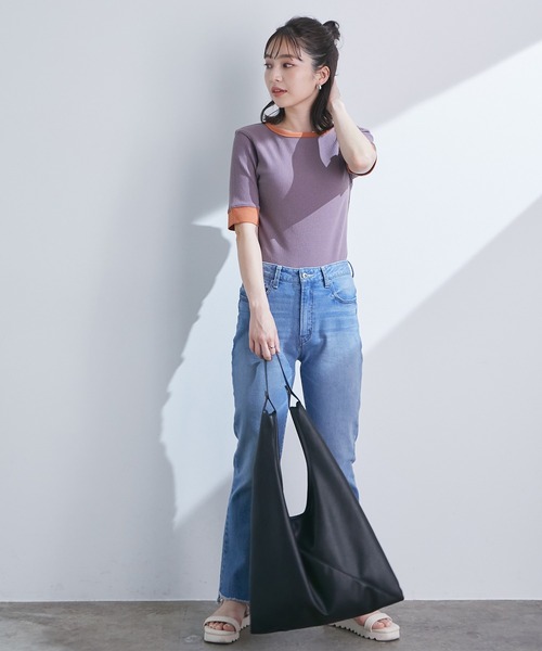 VIS（ビス）の「細リブリンガーボーダーTシャツ（Tシャツ/カットソー・レディース・オレンジ系その他/レッド系その他/ブルー系その他4・FREE）」の19枚目の写真