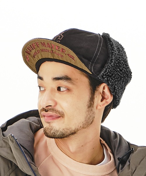 KRIFF MAYER（クリフメイヤー）の「ClefコラボHINOKOボアCAP（キャップ・メンズ・ベージュ/ブラック/オリーブ・FREE）」の2枚目の写真