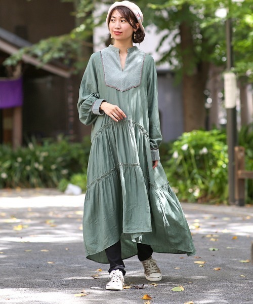 チチカカ（チチカカ）の「アロー刺繍レギンス（レギンス/スパッツ・レディース・マスタード/ブラック・FREE）」の5枚目の写真