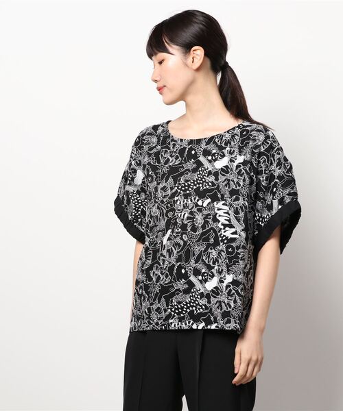 marble sud（マーブルシュッド）の「【 marble sud / マーブルシュッド 】 EMB Members　05BM065027（Tシャツ/カットソー・レディース・ブルー/ブラック/ホワイト/ベージュ・FREE）」の2枚目の写真
