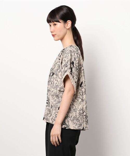 marble sud（マーブルシュッド）の「【 marble sud / マーブルシュッド 】 EMB Members　05BM065027（Tシャツ/カットソー・レディース・ブルー/ブラック/ホワイト/ベージュ・FREE）」の6枚目の写真