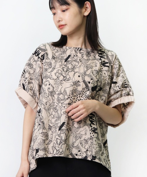 marble sud（マーブルシュッド）の「【 marble sud / マーブルシュッド 】 EMB Members　05BM065027（Tシャツ/カットソー・レディース・ブルー/ブラック/ホワイト/ベージュ・FREE）」の15枚目の写真