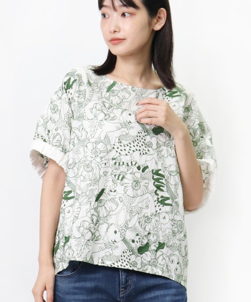 marble sud（マーブルシュッド）の「【 marble sud / マーブルシュッド 】 EMB Members　05BM065027（Tシャツ/カットソー・レディース・ブルー/ブラック/ホワイト/ベージュ・FREE）」の7枚目の写真