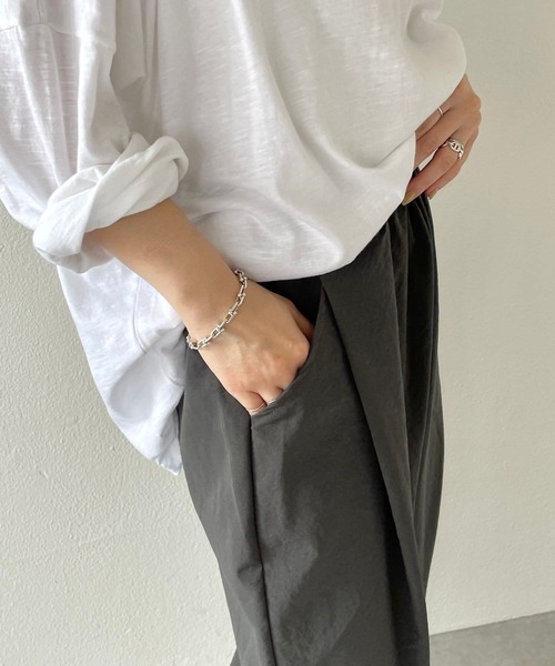 natto（ナット）の「【ユニセックスアイテム】tuck wide pants / ウエストゴムポケット付きタックワイドパンツ（その他パンツ・メンズ・ブラック/ベージュ/オリーブ/チャコール・FREE）」の17枚目の写真