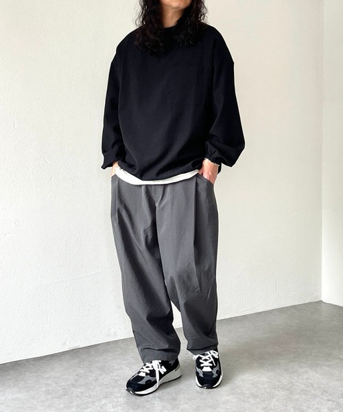 natto（ナット）の「【ユニセックスアイテム】tuck wide pants / ウエストゴムポケット付きタックワイドパンツ（その他パンツ・メンズ・ブラック/ベージュ/オリーブ/チャコール・FREE）」の22枚目の写真