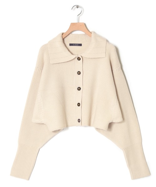 w closet（ダブルクローゼット）の「【新色・WEB限定カラー】7G片畦ドルマン襟付きカーディガン（カーディガン/ボレロ・レディース・ブラック/オレンジ/ライトベージュ/パープル/グリーン/ブルー/レッド/キナリ/ラベンダー/ミント/ダークグリーン/イエロー系その他/ライム・FREE）」の18枚目の写真