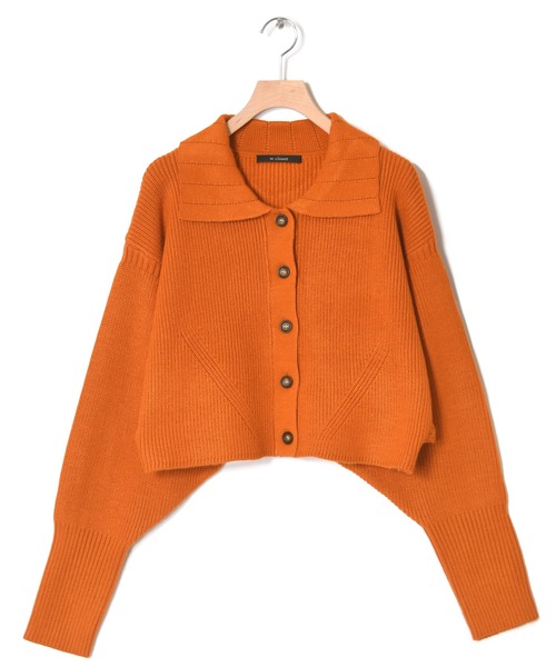 w closet（ダブルクローゼット）の「【新色・WEB限定カラー】7G片畦ドルマン襟付きカーディガン（カーディガン/ボレロ・レディース・ブラック/オレンジ/ライトベージュ/パープル/グリーン/ブルー/レッド/キナリ/ラベンダー/ミント/ダークグリーン/イエロー系その他/ライム・FREE）」の16枚目の写真