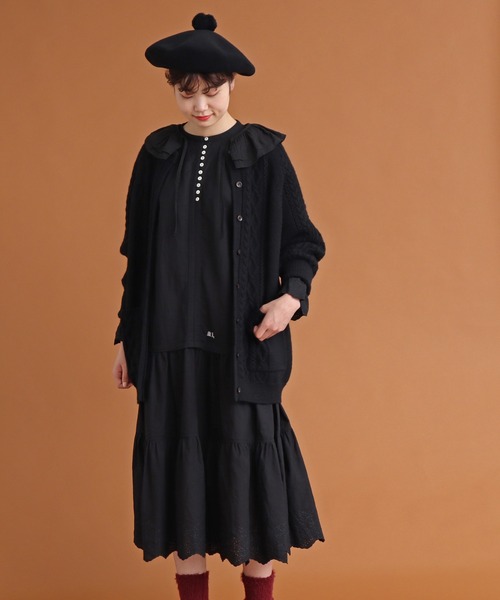 Malle（マル）の「malle　リネン/コットン　カットワーク刺繍ドレス（ワンピース・レディース・オフホワイト/ブラック・FREE）」の12枚目の写真