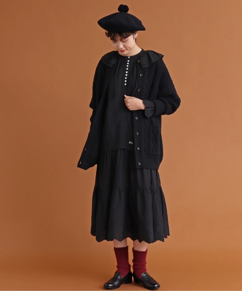 Malle（マル）の「malle　リネン/コットン　カットワーク刺繍ドレス（ワンピース・レディース・オフホワイト/ブラック・FREE）」の17枚目の写真