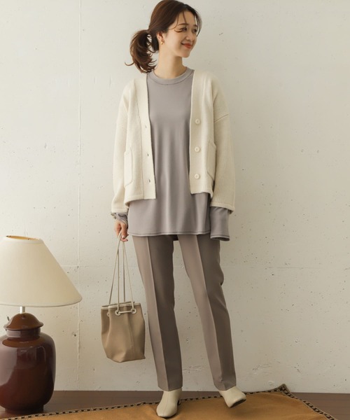 URBAN RESEARCH DOORS（アーバンリサーチドアーズ）の「ローゲージアウトポケットカーディガン∴（カーディガン/ボレロ・レディース・モカ/アイボリー・ONE）」の20枚目の写真