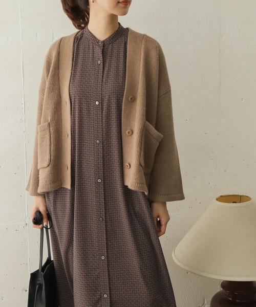 URBAN RESEARCH DOORS（アーバンリサーチドアーズ）の「ローゲージアウトポケットカーディガン∴（カーディガン/ボレロ・レディース・モカ/アイボリー・ONE）」の13枚目の写真