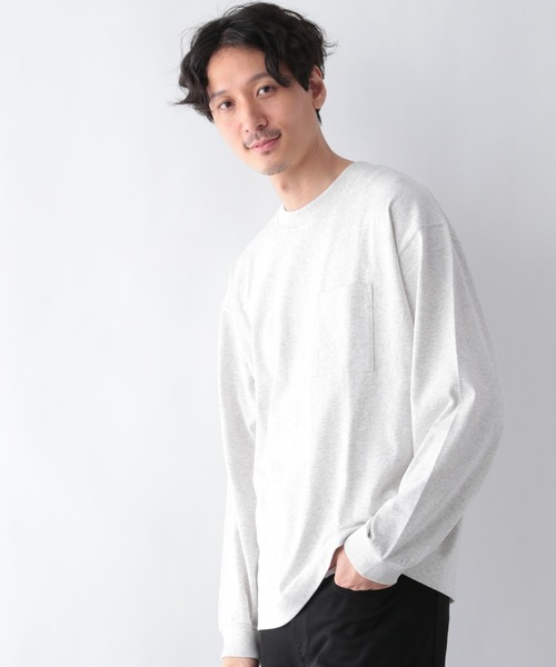 GLOBAL WORK(グローバルワーク)の「DRYヘビーウエイトT長袖/215839(Tシャツ/カットソー・メンズ・その他1/グレー/グリーン系その他/ブラック・X-LARGE/MEDIUM/LARGE/SMALL)」の2枚目の写真