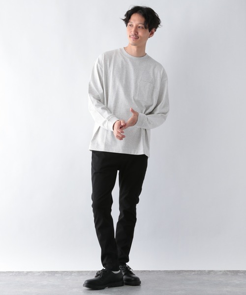 GLOBAL WORK(グローバルワーク)の「DRYヘビーウエイトT長袖/215839(Tシャツ/カットソー・メンズ・その他1/グレー/グリーン系その他/ブラック・X-LARGE/MEDIUM/LARGE/SMALL)」の7枚目の写真