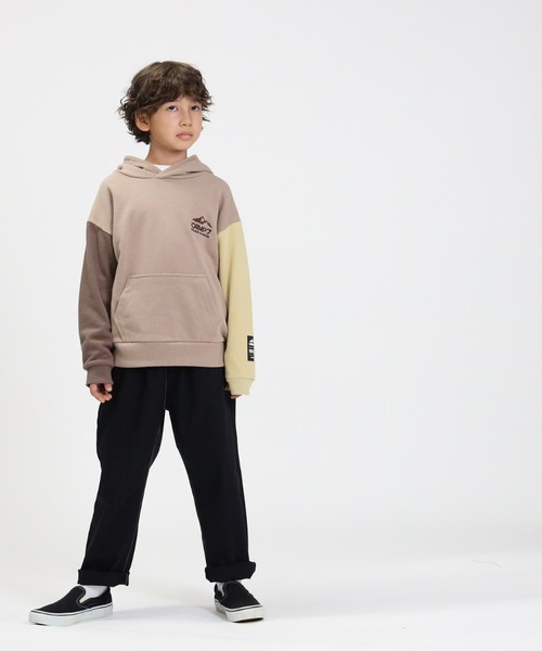 CAMP7（キャンプセブン）の「【CAMP7】ロゴフーディースウェット（スウェット・キッズ・パープル/ライム/イエロー/ブラック・120/105/140/155/130）」の14枚目の写真
