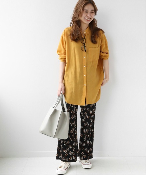 JOURNAL STANDARD relume(ジャーナルスタンダード レリューム)の「リヨセル製品染めバンドカラーシャツ◆(シャツ/ブラウス・レディース・ピンク/ベージュ/イエロー/ブラウン・FREE)」の18枚目の写真