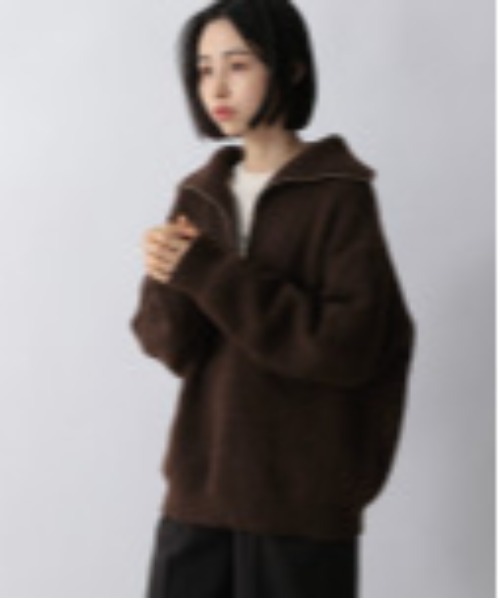 LOWRYS FARM（ローリーズファーム）の「ハイＺＩＰニットプルオーバーＬＳ　254781（ニット/セーター・レディース・ブラック/アイボリー/ブラウン/グリーン・FREE）」の17枚目の写真