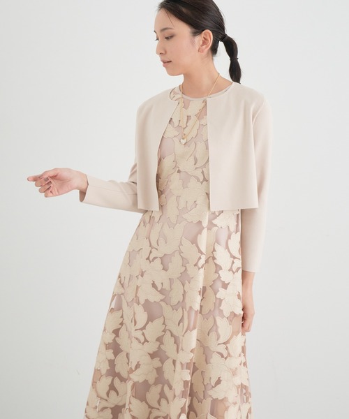 ANAYI(アナイ)の「リーフチュールレースフレアワンピース