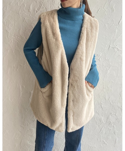 She's Closet（シーズクローゼット）の「ハイネックタイト長袖タートルリブニットプルオーバー（ニット/セーター・レディース・ブラック/オフホワイト/ベージュ/グレー/アイボリー/モカ/パープル/ブルー・M/L）」の22枚目の写真